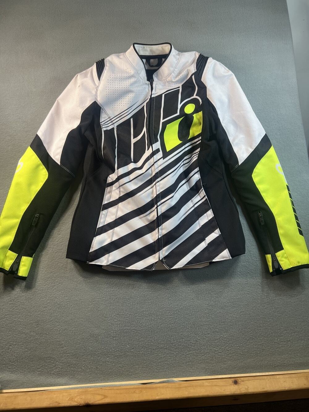 Icon Overlord SB2 Hi-Viz Women's Textile Jacket LG with D3O Protectors